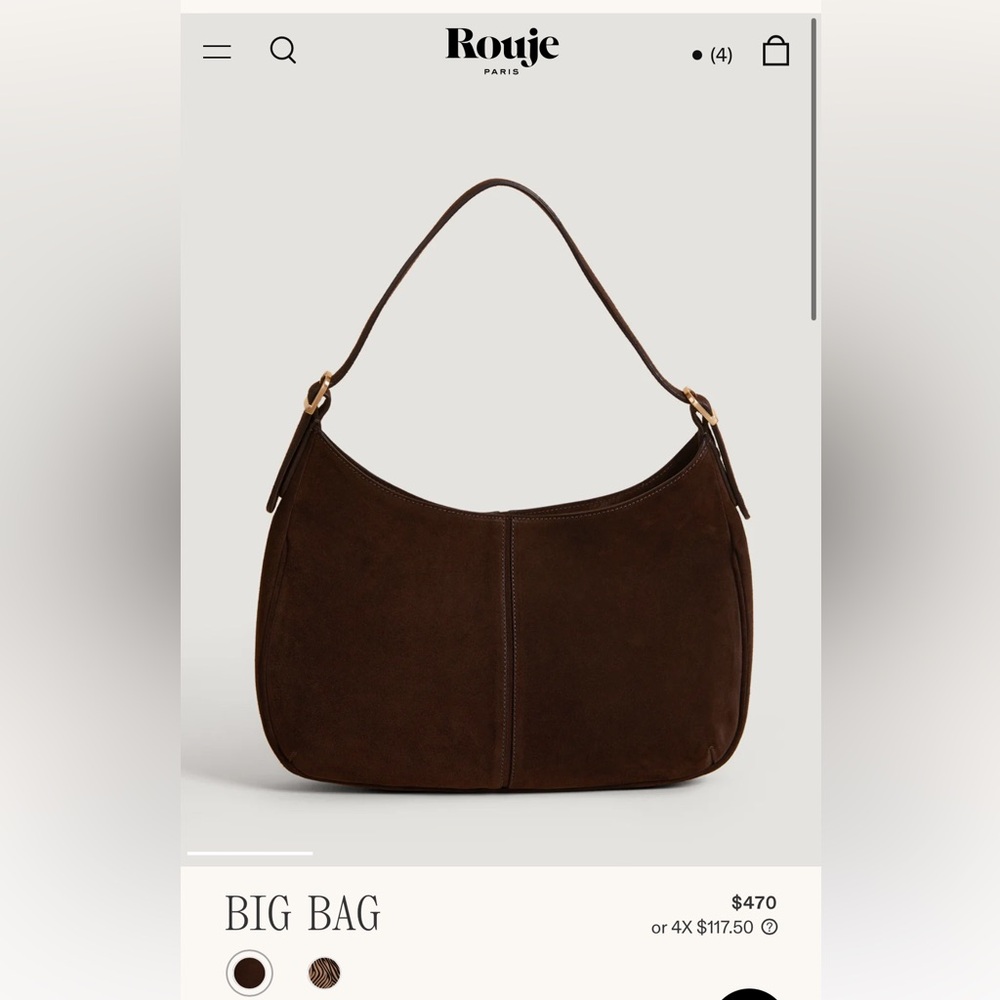 Rouje Big Bag in Brown Suède